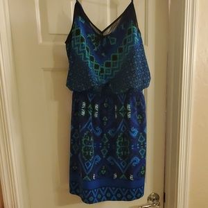 Euc express blue and green dress large